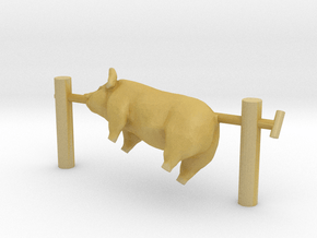 TT Scale Pig on a Spit in Tan Fine Detail Plastic