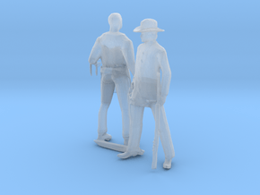 S Scale Old West Figures in Clear Ultra Fine Detail Plastic
