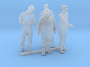 HO Scale Standing Men 2 in Clear Ultra Fine Detail Plastic