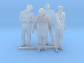 O Scale Standing Men 2 in Clear Ultra Fine Detail Plastic