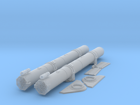 1/48 Forward Torpedo Tubes for PT Boats in Clear Ultra Fine Detail Plastic