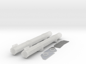 1/48 Aft Torpedo Tubes for PT Boats in Clear Ultra Fine Detail Plastic