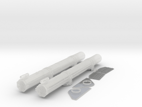 1/32 Aft Torpedo Tubes for PT Boats in Clear Ultra Fine Detail Plastic