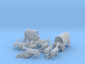 1-140 scale Wagons & Horses in Clear Ultra Fine Detail Plastic