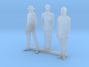 HO Scale Standing Men 3 in Clear Ultra Fine Detail Plastic