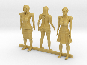 O Scale Standing Women 4 in Tan Fine Detail Plastic