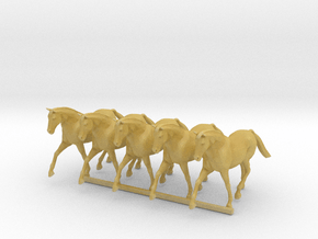 S Scale Trotting Horses in Tan Fine Detail Plastic