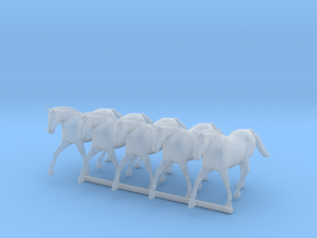 S Scale Trotting Horses in Clear Ultra Fine Detail Plastic