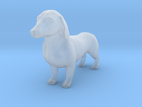 HO Scale Dachshund in Clear Ultra Fine Detail Plastic