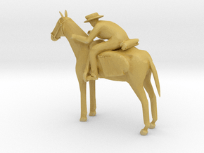 S Scale Cowboy and Horse in Tan Fine Detail Plastic