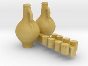 O Scale Cups and Pitchers in Tan Fine Detail Plastic