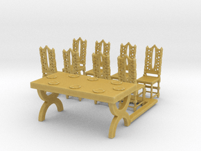 O Scale Table and Place Settings in Tan Fine Detail Plastic