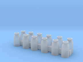 S Scale Milk Cans in Clear Ultra Fine Detail Plastic