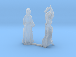 HO Scale Old Lady and Young Dancer in Clear Ultra Fine Detail Plastic