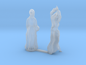 S Scale Old Lady and Young Dancer in Clear Ultra Fine Detail Plastic