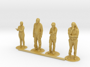 S Scale Standing People 4 in Tan Fine Detail Plastic