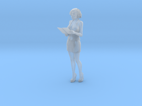 HO Scale Woman with Notepad in Clear Ultra Fine Detail Plastic