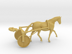 HO Scale Horse and Racing Buggy in Tan Fine Detail Plastic