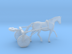 HO Scale Horse and Racing Buggy in Clear Ultra Fine Detail Plastic