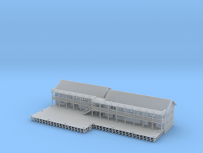 Ship Dock With Buildings in Clear Ultra Fine Detail Plastic