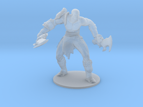 Kratos god of war Attack Stance base DnD miniature in Clear Ultra Fine Detail Plastic
