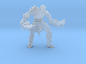 Kratos god of war Attack Stance DnD miniature game in Clear Ultra Fine Detail Plastic
