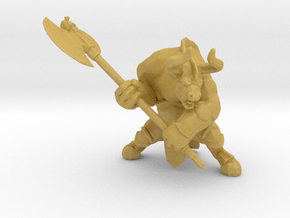 Minotaur with Axe DnD miniature games rpg dungeons in Tan Fine Detail Plastic