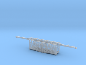 34 Ft MOW Rail Car Z Scale revised in Clear Ultra Fine Detail Plastic
