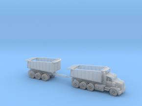 Dump Truck With Trailer Tri Axle N Scale in Clear Ultra Fine Detail Plastic