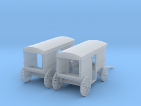 Milk Delivery Wagons Z Scale in Clear Ultra Fine Detail Plastic