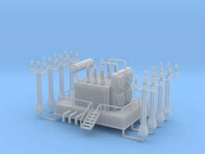 Power Station Transformer N Scale in Clear Ultra Fine Detail Plastic