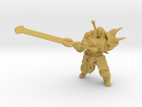Armored Barbarian miniature model fantasy game DnD in Tan Fine Detail Plastic