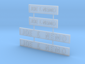 Joe Nemo signs z scale in Clear Ultra Fine Detail Plastic
