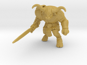 Minotaur Warrior miniature model fantasy games dnd in Tan Fine Detail Plastic