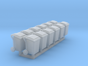 Side loader Garbage cans N scale in Clear Ultra Fine Detail Plastic