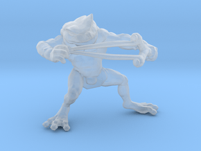 Bullywug Warrior Slingshot miniature model fantasy in Clear Ultra Fine Detail Plastic