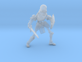 Skeleton Heavy Armor Sword Shield miniature model in Clear Ultra Fine Detail Plastic