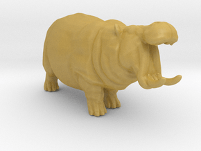 Hippopotamus Attack miniature model fantasy games in Tan Fine Detail Plastic