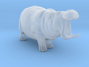 Hippopotamus Attack miniature model fantasy games in Clear Ultra Fine Detail Plastic