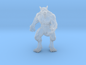 Alpha Werewolf miniature model fantasy games dnd in Clear Ultra Fine Detail Plastic