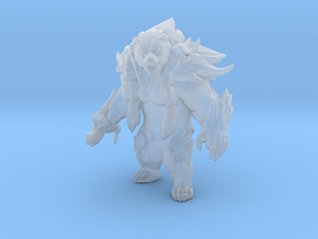 Polar Bear Barbarian miniature model fantasy rpg in Clear Ultra Fine Detail Plastic