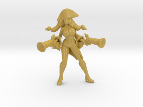 Pirate Girl Captain miniature model fantasy rpg in Tan Fine Detail Plastic