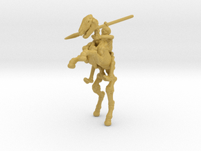 Skeleton Lancer on Horse miniature model fantasy in Tan Fine Detail Plastic