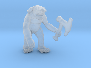 Troll with Bone Axe miniature model fantasy games in Clear Ultra Fine Detail Plastic
