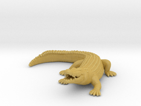 Giant Crocodile miniature model fantasy games dnd in Tan Fine Detail Plastic