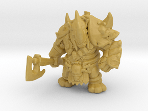 Rhino Barbarian miniature model fantasy games dnd in Tan Fine Detail Plastic