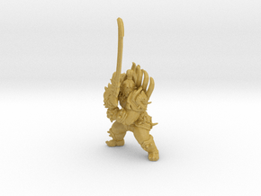 Half Orc Samurai miniature model fantasy games dnd in Tan Fine Detail Plastic