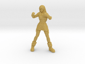 FF Tifa miniature model games rpg dnd brawler monk in Tan Fine Detail Plastic