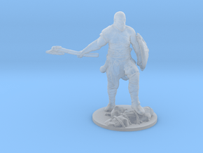 Kratos with Guardian Shield miniature model games in Clear Ultra Fine Detail Plastic