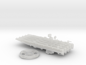 1/64 Quintuple Torpedo Mount for USN Destroyers in Clear Ultra Fine Detail Plastic